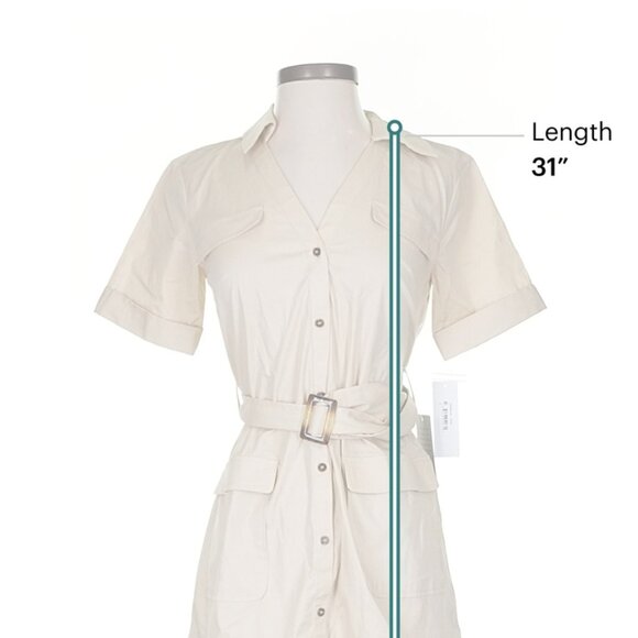NWT Donna Morgan Shirt Dress with Belt (Sand) Size 0 - Picture 1 of 8